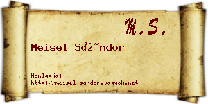 Meisel Sándor névjegykártya